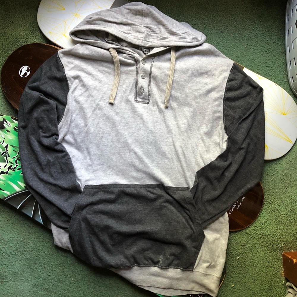 Gray hooded t-shirt